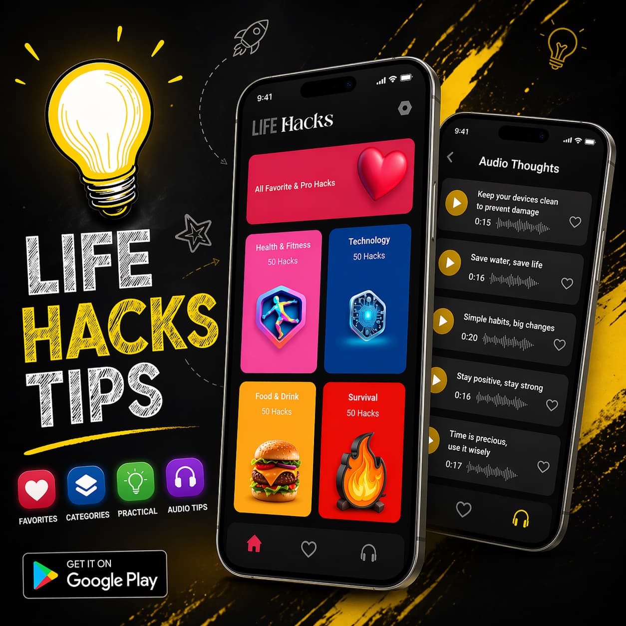 Life Hacks Daily Tips & Facts — app preview